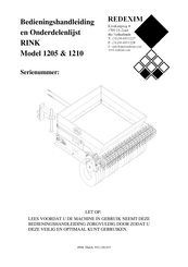 Redexim 1210 Bedieningshandleiding