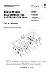 Redexim LASER-GRADER 1800 Gebruikershandleiding