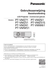 Panasonic PT-VMZ51 Gebruiksaanwijzing