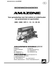 Amazone GBK 15 Bedieningshandboek