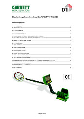 Garrett Metal Detectors GTI 2500 Bedieningshandleiding