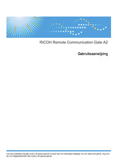 Ricoh Remote Communication Gate A2 Gebruiksaanwijzing