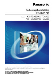 Panasonic KX-TDA100 Bedieningshandleiding