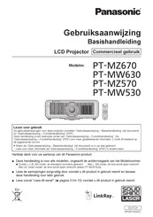 Panasonic PT-MW530 Gebruiksaanwijzing