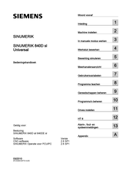 Siemens SINUMERIK 840D sl Bedieningshandboek