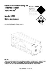 Redexim Verti-Knife 1600 Gebruikershandleiding