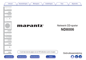 Marantz ND8006 Gebruiksaanwijzing