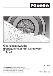 Miele T 8703 Gebruiksaanwijzing