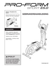 Pro-Form SPORT E5.0 Gebruikershandleiding