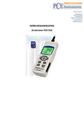 PCE Instruments 932 Gebruiksaanwijzing