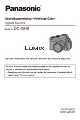 Panasonic LUMIX DC-GH6 Gebruiksaanwijzing