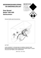 Redexim Easy Spread 1300 Bedieningshandleiding