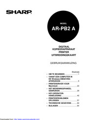 Sharp AR-PB2 A Gebruiksaanwijzing