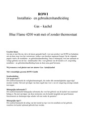 Rowi Blue Flame 4200 Installatie- En Gebruikershandleiding