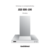 Gaggenau AH 600-190 Bedienings- En Montagehandleiding