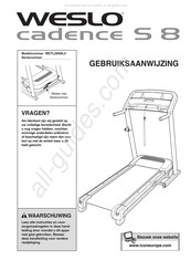 Weslo cadence S8 Gebruiksaanwijzing