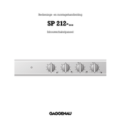 Gaggenau SP 212 Series Bedienings- En Montagehandleiding