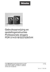 Miele PDR 518 Gebruiksaanwijzing En Opstellingsinstructies