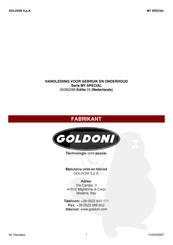 GOLDONI MY SPECIAL Series Handleiding Voor Gebruik En Onderhoud