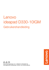 Lenovo ideapad D330-10IGM Gebruikershandleiding