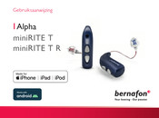 Bernafon Alpha miniRITE T R Series Gebruiksaanwijzing