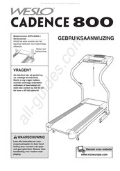 Weslo Cadence 800 Gebruiksaanwijzing