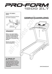 Pro-Form PETL98809.0 Gebruiksaanwijzing