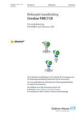 Endress+Hauser Cerabar PMC71B Beknopte Handleiding