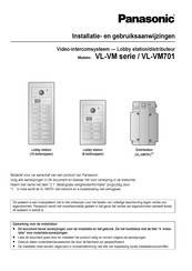 Panasonic VL-VM603 Installatie- En Gebruiksaanwijzing