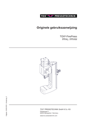 TOX PRESSOTECHNIK TOX-FinePress PFHW Originele Gebruiksaanwijzing