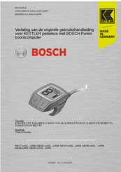 Bosch KETTLER E-SILVER 8 Gebruikshandleiding