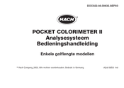 Hach POCKET COLORIMETER II Bedieningshandleiding