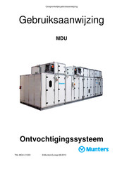 Munters MDU Series Gebruiksaanwijzing