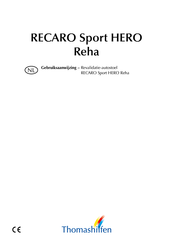 RECARO Sport HERO Reha Gebruiksaanwijzing