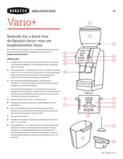 Baratza VARIO+ Snelstartgids