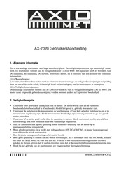 AXIOMET AX-7020 Gebruikershandleiding