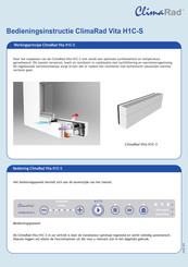 ClimaRad Vita H1C-S Bedieningsinstructies