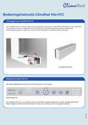 ClimaRad Vita H1C Bedieningsinstructies