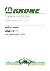 Krone EasyCut B 750 Originele Handleiding