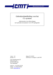 CMT CL-SU Gebruikershandleiding