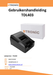 Dtronic TDL403 Gebruikershandleiding