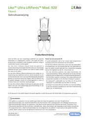 Liko Ultra LiftPants 920 Gebruiksaanwijzing