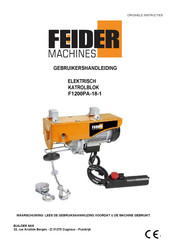 FEIDER Machines F1200PA-18-1 Gebruikershandleiding