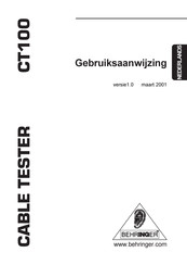 Behringer CT100 Gebruiksaanwijzing