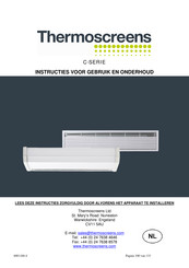 Thermoscreens C2000W Instructies Voor Gebruik En Onderhoud