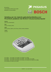 Bosch PEGASUS Ravenna EVO 8F Belt NL Gebruikshandleiding