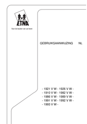 ETNA 1982 V W Gebruiksaanwijzing