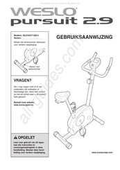 Weslo pursuit 2.9 Gebruiksaanwijzing