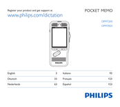 Philips POCKET MEMO DPM7200 Gebruiksaanwijzing