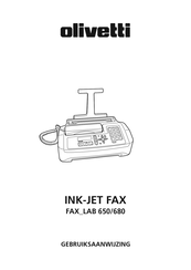 Olivetti INK-JET FAX LAB 650 Gebruiksaanwijzing